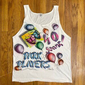 Vintage Airbrushed Calvin Klein Tank Top XL Detroit Park Players 90s Theater
